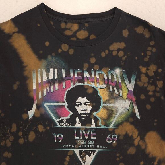 Jimi Hendrix Band Crew Neck Short Sleeve Graphic T Shirt Mens Size L Black - Picture 1 of 9